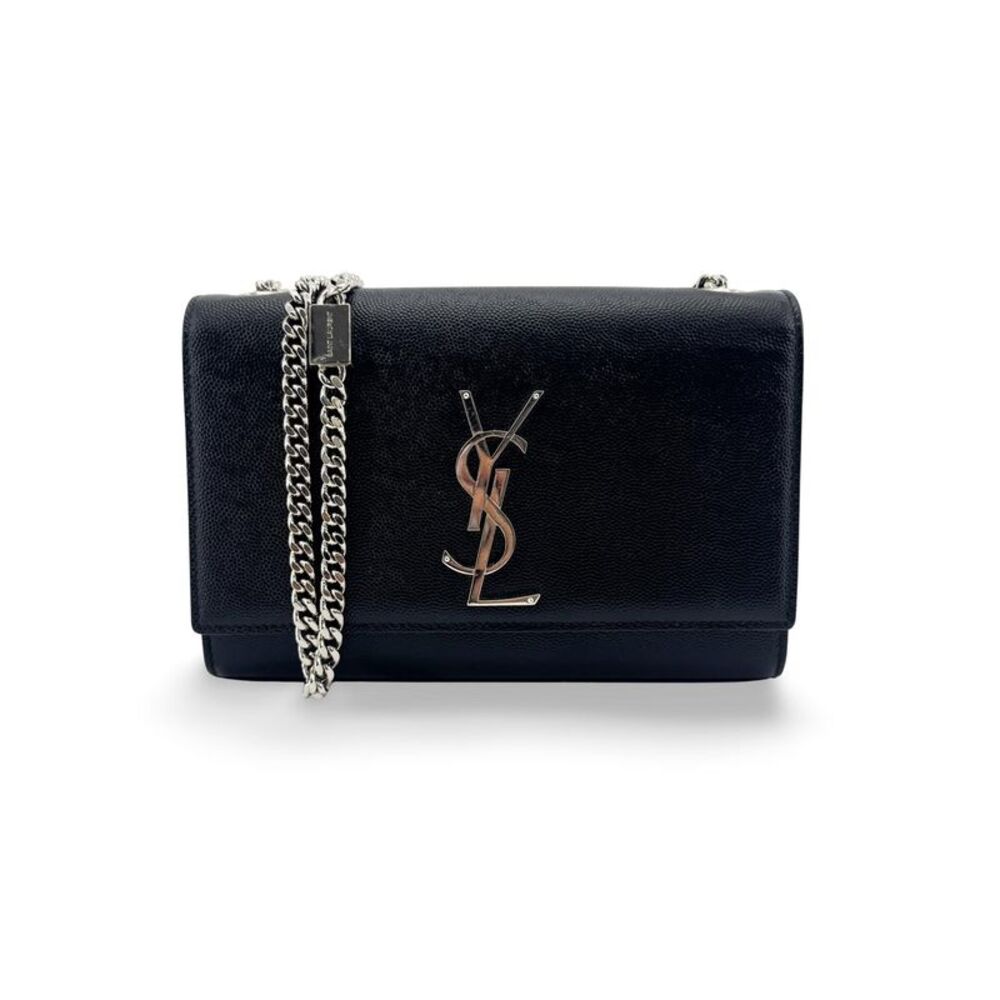 Saint Laurent Small Kate Crossbody Bag Black Silver Hardware